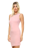 Women's Beaded Neckline Fitted Dress with Back Cut Out Detail