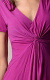 Women's Short Sleeve Gathered V-Neck Dress