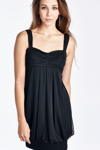 Women's Black Chiffon Dress with Lining