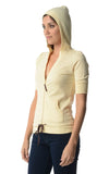 Women's Short Sleeve Printed Hooded Jacket