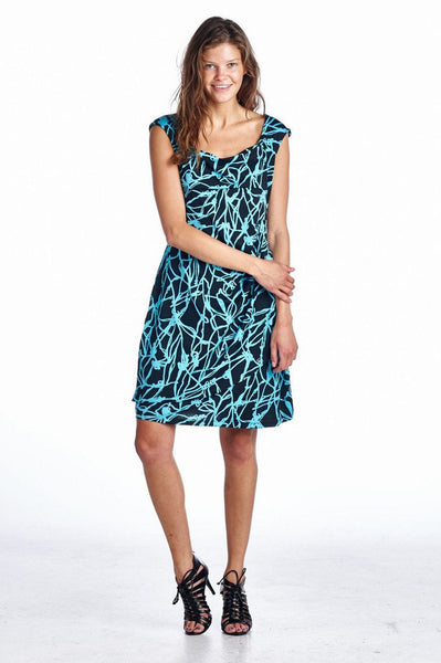 Women's Abstract Printed Drape Dress