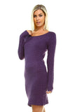 Women's Long Sleeve Textured Sweater Dress