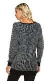 Women's Mixed Knit Deep V Sweater