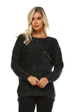 Women's Loose Knit Sweater with Stud Detail