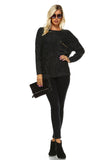 Women's Loose Knit Sweater with Stud Detail